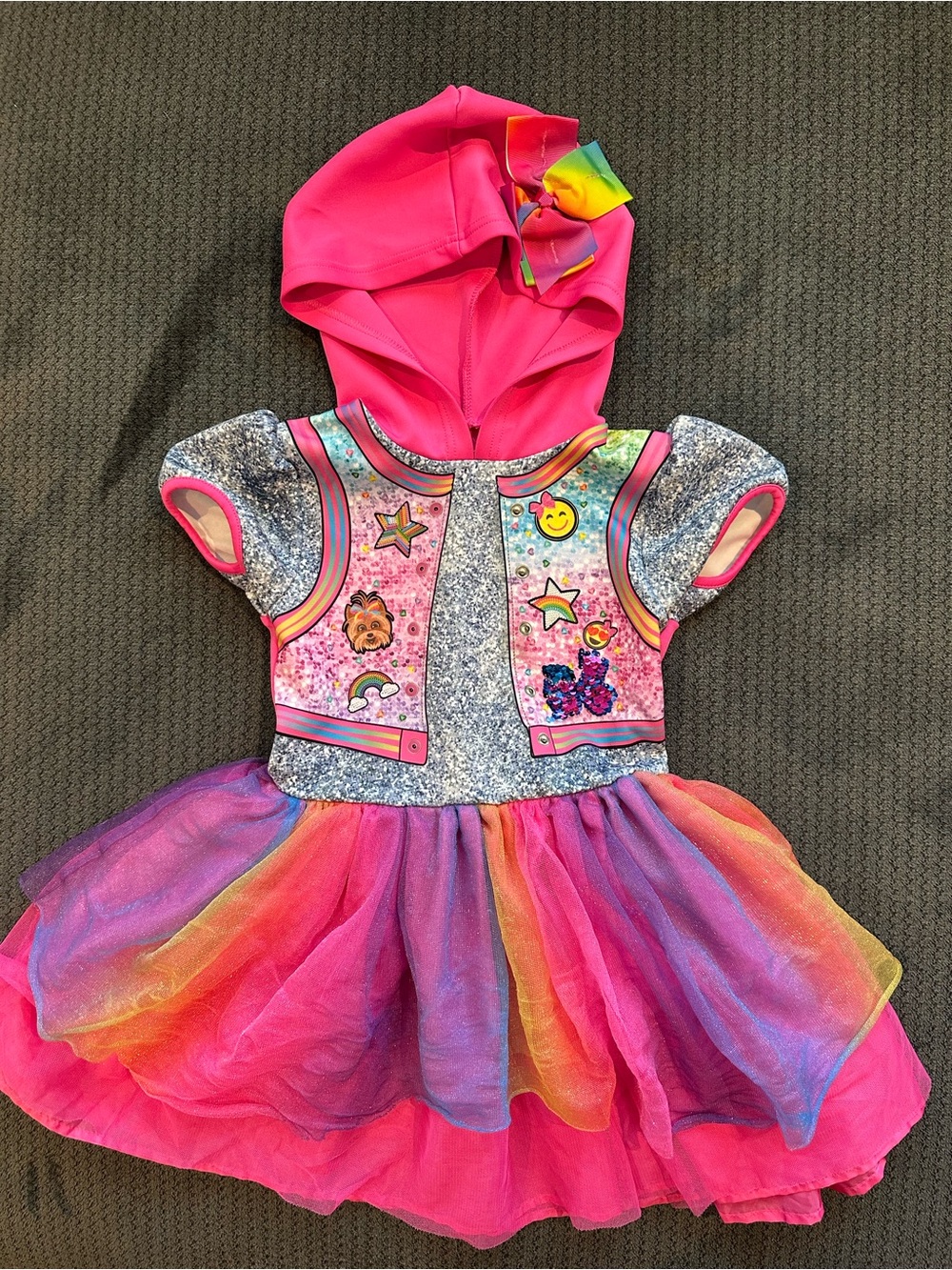 Nickelodeon Girls' JoJo Siwa Exclusive Cosplay Hooded Tutu Dress kidcore